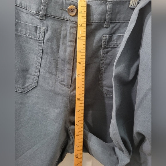 LOFT Women's High Rise Slim wide Leg Crop tylish Gray Pants New Size 12 - Picture 5 of 12